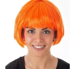 Parrucca da cabaret arancione per adulti