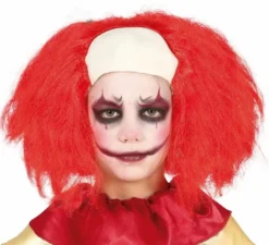 Parrucca da clown calvo da bambino con capelli rossi