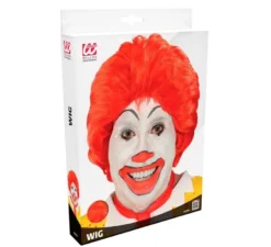 Parrucca da clown hamburger per adulti