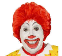 Parrucca da clown hamburger per adulti