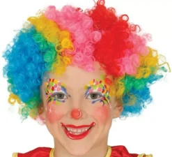 Parrucca da clown per bambini multicolore