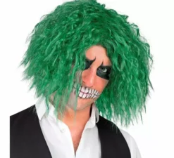 Parrucca da clown verde che ride