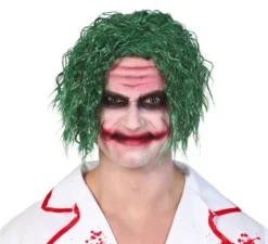 Parrucca da clown verde in scatola