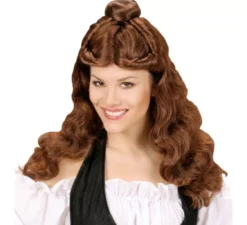 Parrucca da donna con chignon in vari colori per adulti