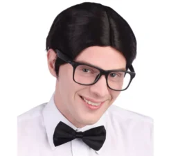 Parrucca da nerd o nerd nero