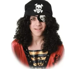 Parrucca da pirata con patch e camoscio