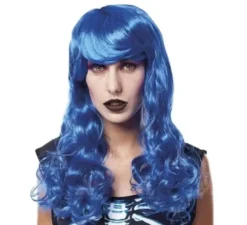 Parrucca da sposa morta blu per adulti