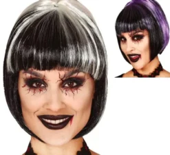 Parrucca da vampira con frangetta in vari colori
