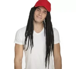 Parrucca dei dreadlocks con berretto rosso