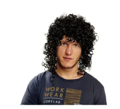 Parrucca di capelli ricci degli anni '80 nera