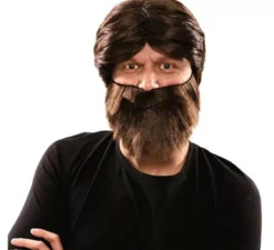 Parrucca e barba troglodita marrone