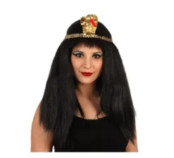 Parrucca egiziana nera con accessori
