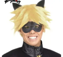 Parrucca e maschera Chat Noir in scatola per uomo