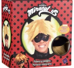 Parrucca e maschera Chat Noir in scatola per uomo