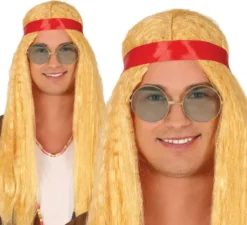 Parrucca hippie con nastro rosso