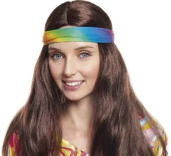 Parrucca hippie lunga marrone