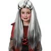 Parrucca horror per bambini lunghi in bianco e nero