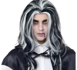 Parrucca lunga da vampiro con riflessi