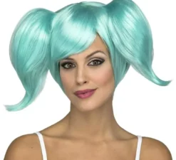 Parrucca manica blu con treccine corte