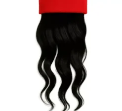 Parrucca marrone con nastro rosso