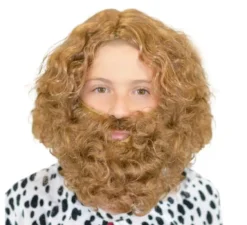 Parrucca marrone deluxe per bambini e barba del mago Re Gaspar