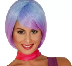 Parrucca mezza lunghezza blu e viola