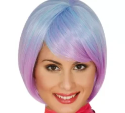Parrucca mezza lunghezza blu e viola