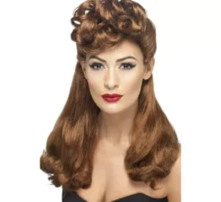 Parrucca mogano vintage lungo pin up anni '40
