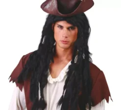 Parrucca nera lungo i dreadlocks pirata