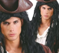 Parrucca nera lungo i dreadlocks pirata