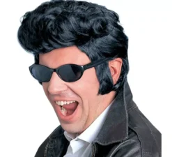 Parrucca nera per adulti Rock and Roll