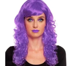 Parrucca Ondas viola scuro con frangia