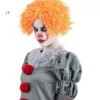 Parrucca Pennywise arancione corta ondulata per adulti