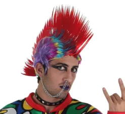 Parrucca punk multicolore