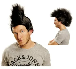 Parrucca punk nera cresta