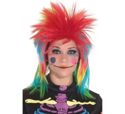 Parrucca punk ragazza multicolore