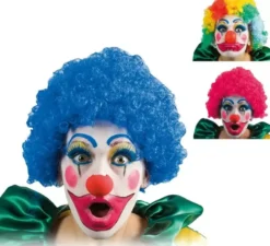 Parrucca riccia clown in vari colori
