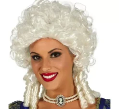 Parrucca riccia vintage bianca