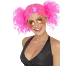 Parrucca rosa anni '80 con treccine per donna