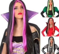 Parrucche di Halloween liscia in vari colori