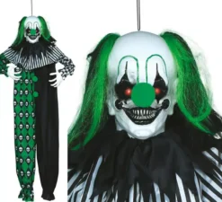 Pendente Clown Verde con Luce, Suono e Movimento 165 cm