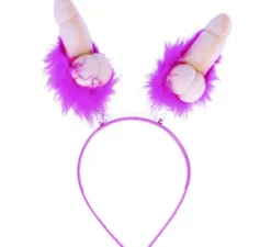 Pene viola e fascia per capelli da 14 cm