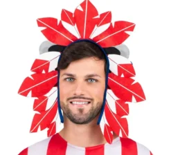 Pennacchio rosso e bianco adulto dell'Indi Atlético de Madrid