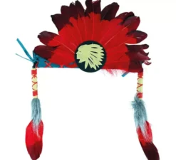 Pennacchio rosso indiano per bambini 26x37 cm