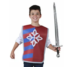 Pettorale bianco medievale Fleur de Lis per bambini e adolescenti