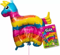 Piñata gonfiabile multicolore a forma di asino 115x115 cm