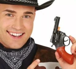 Piccolo revolver marrone da 18 cm