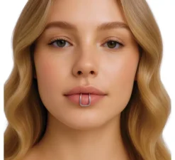 Piercing doppio labbro finto