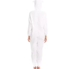 Pigiama costume da coniglio bianco e rosa per adulto