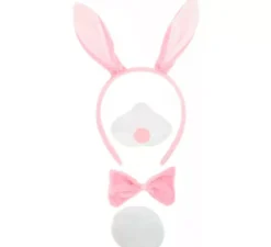 Pink Bunny Kit: Cerchietto, Naso, Papillon e Coda